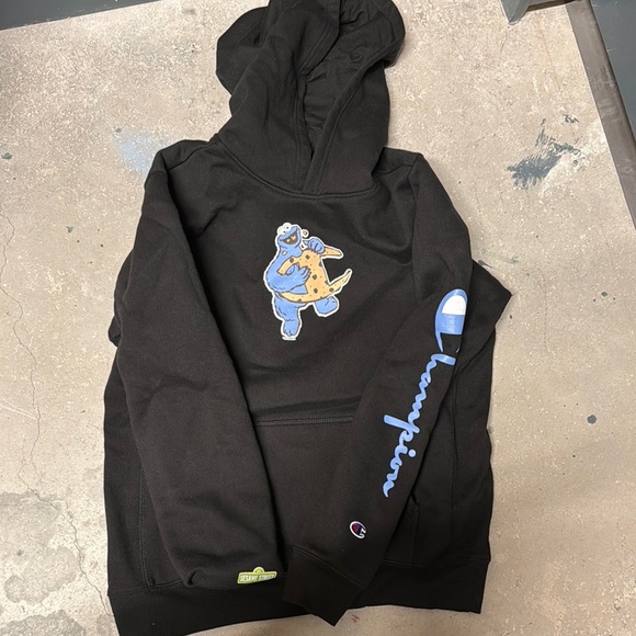 Champion Jackets & Blazers - Champion Kids Black Hoodie Cookie Monster